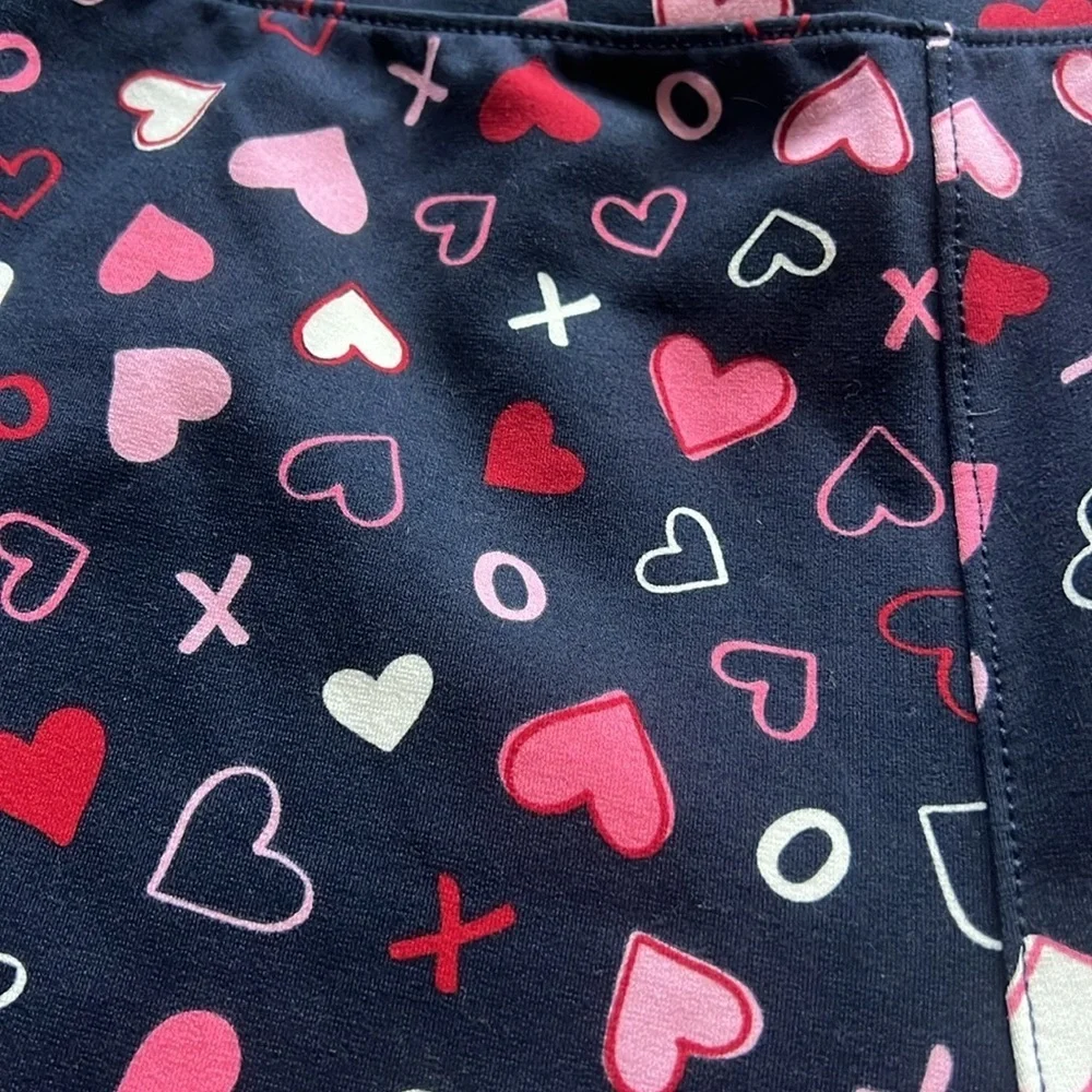 Heart and X Patterned Leggings. Navy. Children’s Place. 16. NWT
